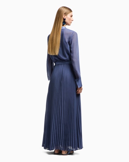 Armani Vestido largo efecto dos piezas de georgette técnico En oferta