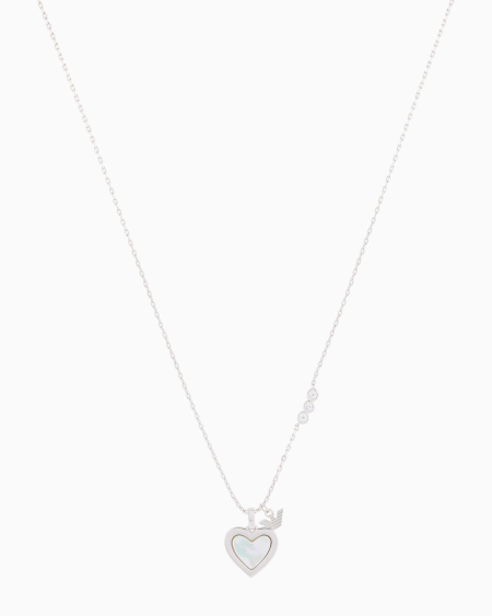Armani Conjunto de colgante y pendientes en latón color plata Gran oferta