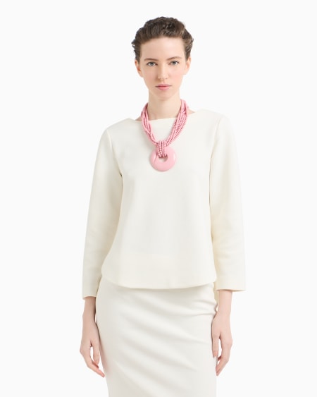 Armani Jersey con cortes laterales de punto ottoman Los más vendidos