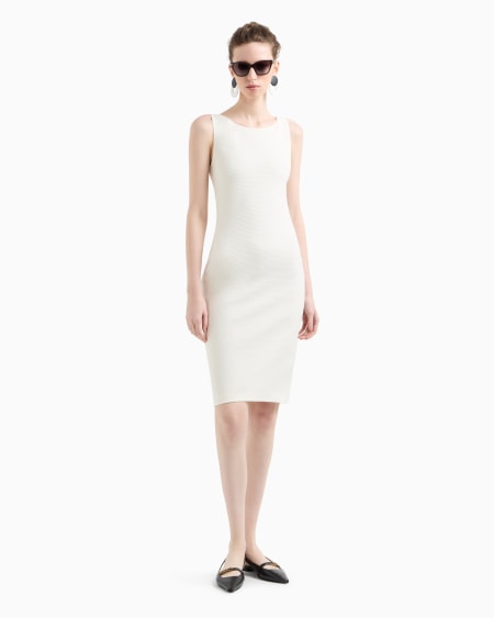 Armani Vestido de tubo de punto ottoman Tienda