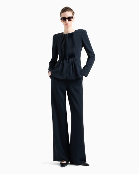 Armani Pantalones palazzo de tejido texturizado fluido Liquidación