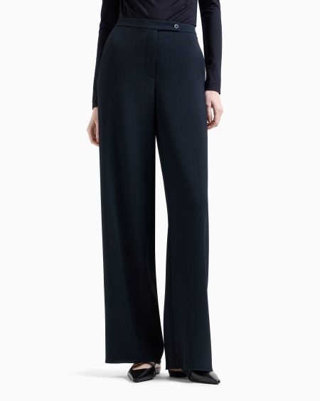 Armani Pantalones palazzo de tejido texturizado fluido Liquidación