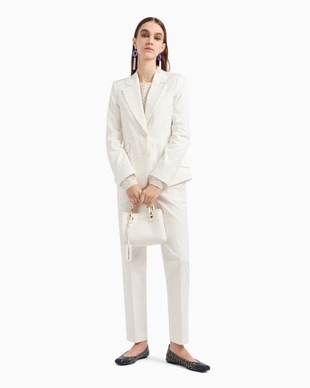Armani Blazer de abotonadura sencilla de algodón elástico compacto Oferta especial