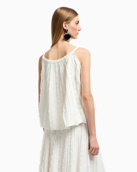 Armani Top de punto de viscosa con volantes ÚLTIMAS EDICIONES