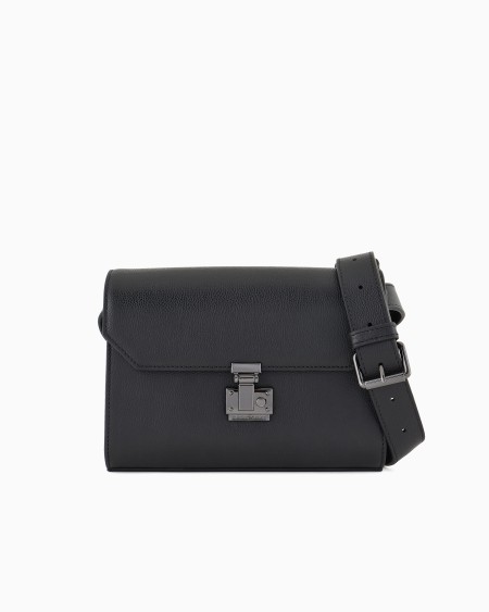 Armani Bolso bandolera de piel abatanada con solapa