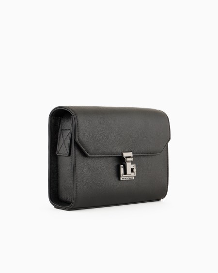 Armani Bolso bandolera de piel abatanada con solapa Precios de Black Friday