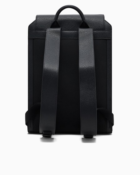 Armani Mochila con solapa y bolsillo para portátil en piel abatanada Libre de impuestos
