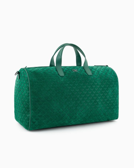 Armani Bolsa de ante con motivo de águila integral en relieve Ofertas especiales