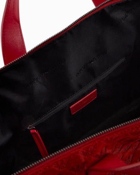 Armani Bolsa de ante con motivo de águila integral en relieve Devoluciones gratuitas