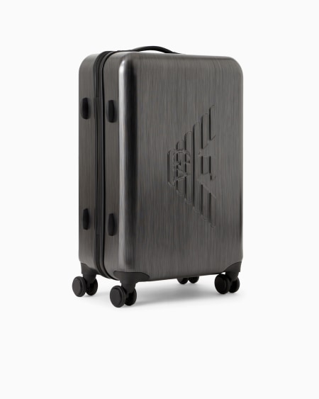Armani Maleta de cabina mediana en ABS con ruedas y maxiáguila en relieve Outlet