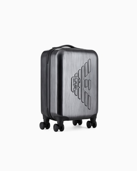 Armani Maleta de cabina con ruedas en ABS con maxiáguila en relieve Rebajas
