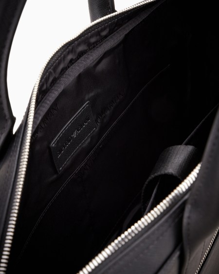 Armani Bolso modelo business de piel saffiano regenerada con placa de águila ASV Rebajas baratas