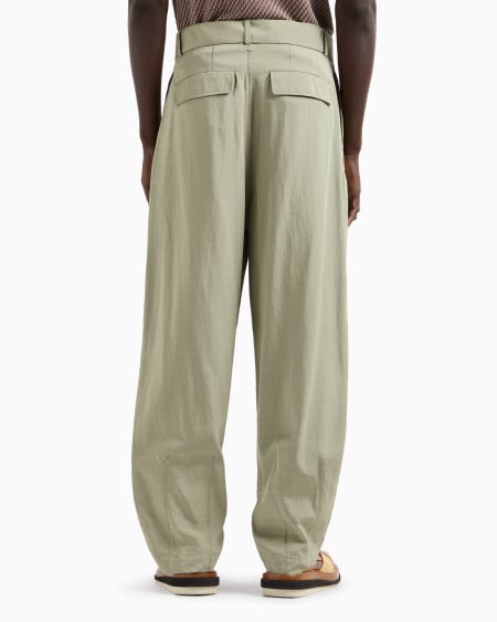 Armani Pantalones con pinzas y cinturón de nailon y viscosa Los más vendidos