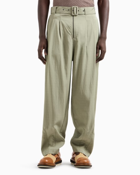 Armani Pantalones con pinzas y cinturón de nailon y viscosa Los más vendidos