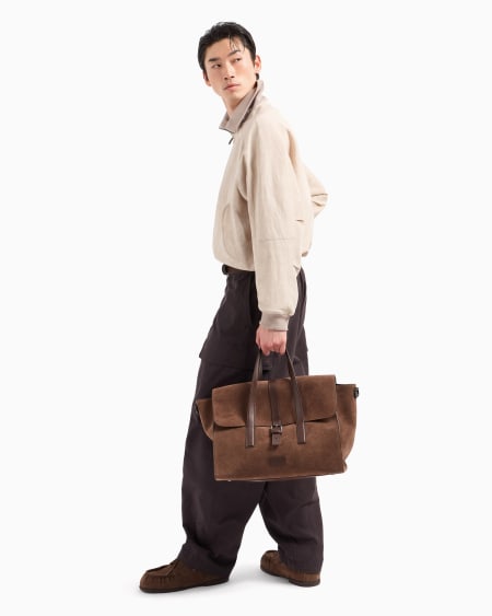 Armani Cazadora en mezcla de lino con cremallera Tienda