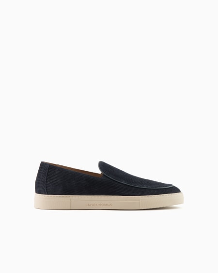 Armani Zapatos sin cordones de ante milrayas