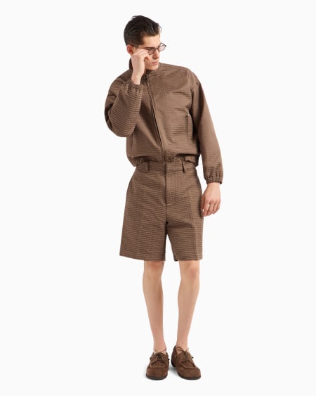 Armani Bermudas de tejido jacquard con inscripción por toda la prenda Promoción por tiempo limitado