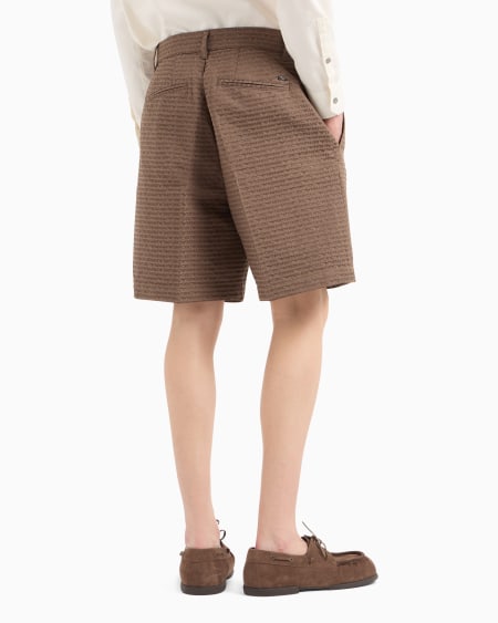 Armani Bermudas de tejido jacquard con inscripción por toda la prenda Promoción por tiempo limitado