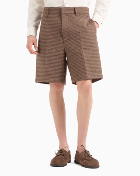 Armani Bermudas de tejido jacquard con inscripción por toda la prenda Promoción por tiempo limitado