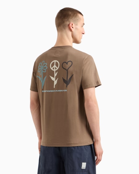 Armani Camiseta de punto con maxiestampado cápsula Peace ASV Promoción trimestral