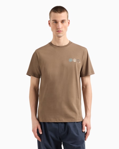 Armani Camiseta de punto con maxiestampado cápsula Peace ASV Promoción trimestral