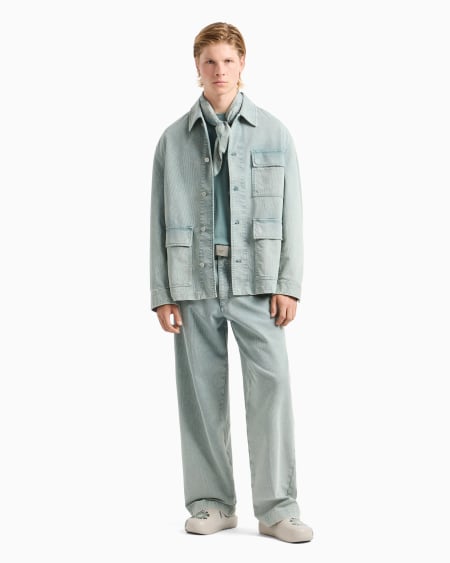 Armani Chaqueta de canneté de algodón cómodo efecto vintage cápsula Peace ASV Liquidación