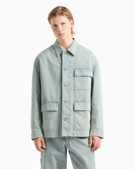 Armani Chaqueta de canneté de algodón cómodo efecto vintage cápsula Peace ASV Liquidación
