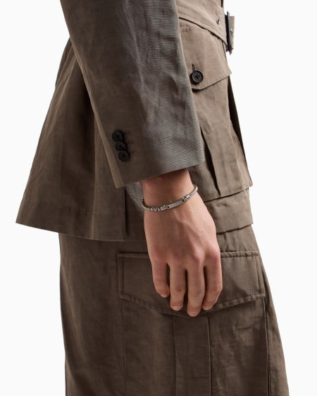 Armani Pulsera con placa de acero inoxidable Limitado a 3 días