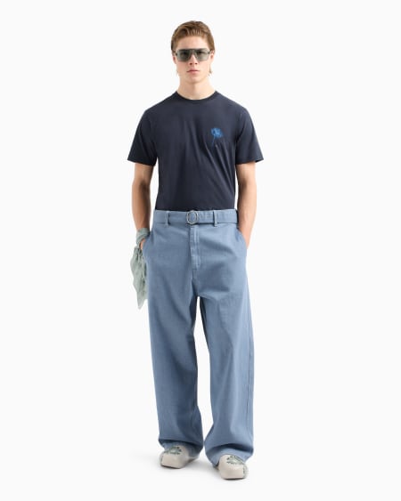 Armani Camiseta de punto con maxiestampado cápsula Peace ASV Libre de impuestos
