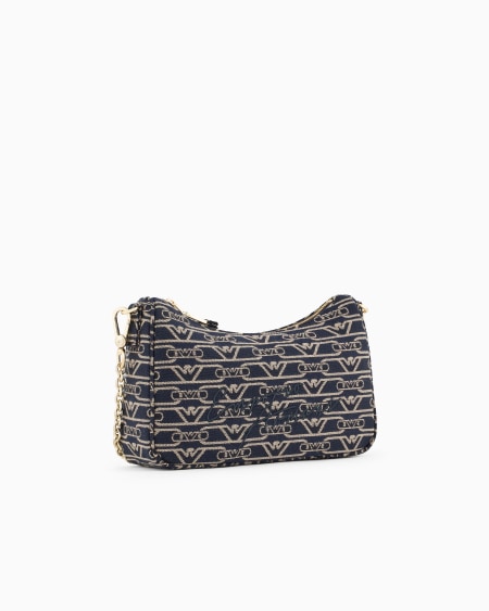 Armani Bolso baguette en lona de tejido jacquard con monograma por toda la superficie Descuentos del mes