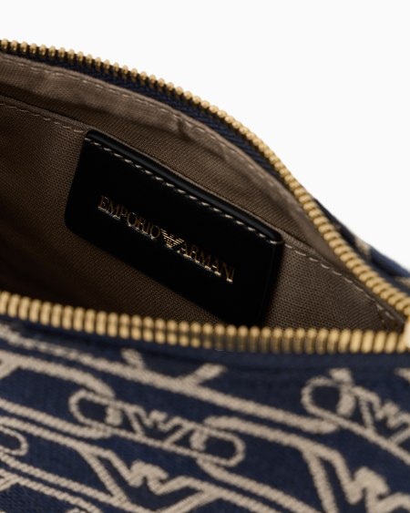 Armani Bolso baguette en lona de tejido jacquard con monograma por toda la superficie Descuentos del mes