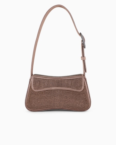 Armani Bolso de hombro baguette de satén con strass Oferta exclusiva