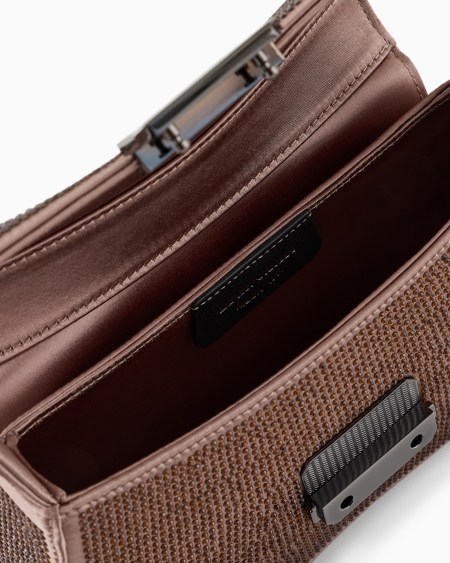 Armani Bolso de hombro baguette de satén con strass Oferta exclusiva