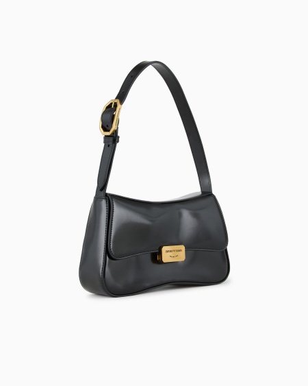 Armani Bolso de hombro baguette con acabado cepillado Ofertas de temporada