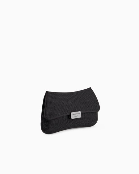 Armani Bolso de mano baguette de satén con strass y bandolera de cadena Precio ultrabajo