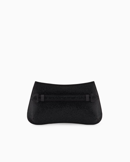 Armani Bolso de mano baguette de satén con strass y bandolera de cadena Precio ultrabajo
