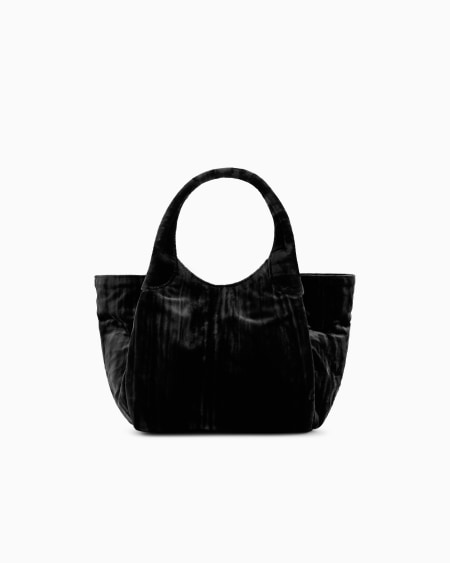 Armani Bolso de mano de terciopelo ondulado con bandolera de cadena Rebajas