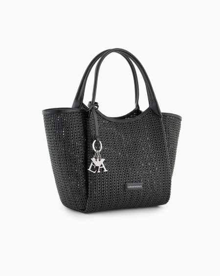 Armani Bolso shopper trenzado con colgante de logotipo Los más vendidos