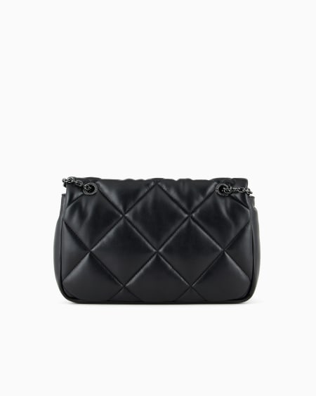 Armani Bolso bandolera con solapa efecto napa acolchada Liquidación