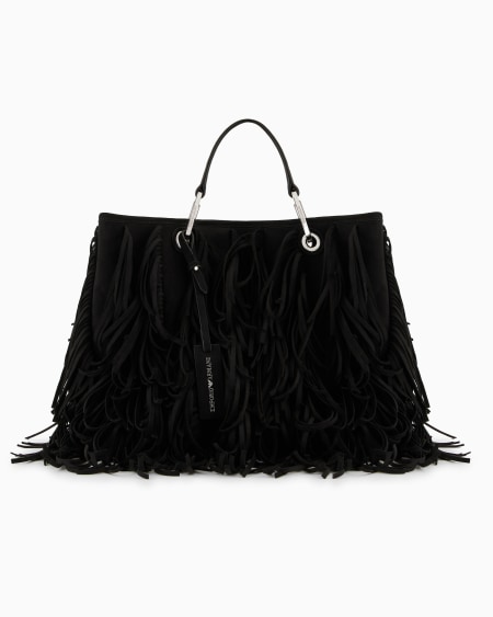 Armani Bolso shopper MyEA mediano con flecos de material efecto ante