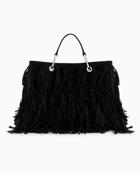 Armani Bolso shopper MyEA mediano con flecos de material efecto ante Rebajas online