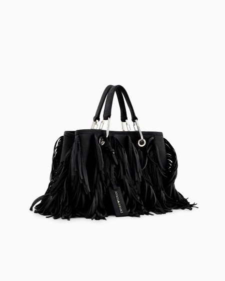 Armani Bolso shopper MyEA pequeño con flecos de material efecto ante Rebajas top