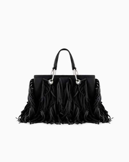Armani Bolso shopper MyEA pequeño con flecos de material efecto ante Rebajas top
