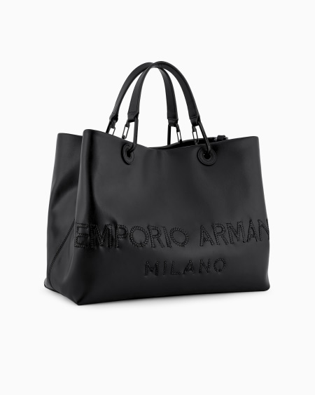 Armani Bolso shopper MyEA de piel con logotipo trenzado Envío gratis