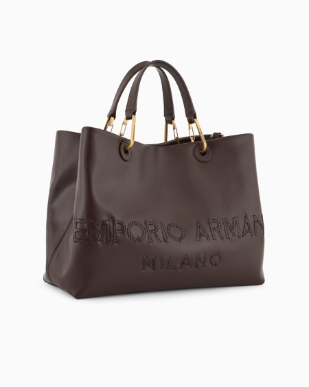 Armani Bolso shopper MyEA de piel con logotipo trenzado Oferta especial