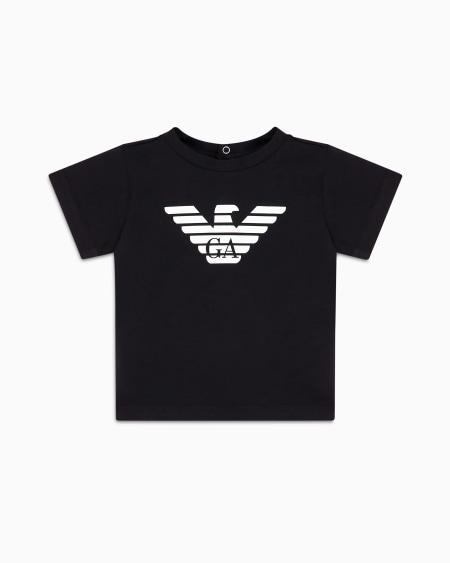Armani Camiseta de punto de algodón pima con logotipo Solo hoy