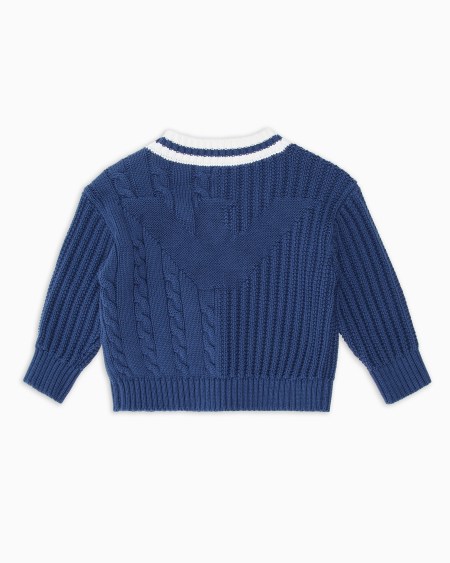 Armani Jersey de cuello de pico con elaboración doble Liquidación