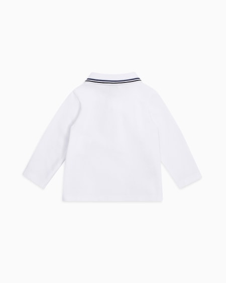Armani Polo de manga larga de piqué elástico con bordes en el cuello En oferta