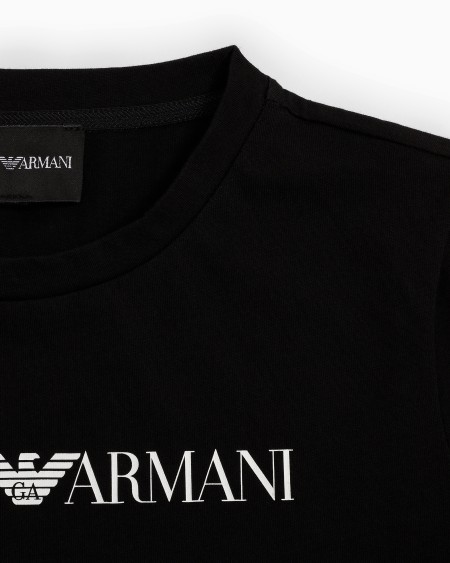 Armani Camiseta de punto de algodón pima con logotipo Libre de impuestos