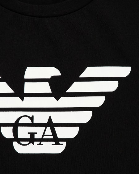 Armani Camiseta de punto de algodón pima con logotipo Descuento por venta flash